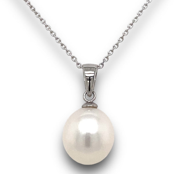 Sterling Silver Oval Freshwater Pearl Pendant