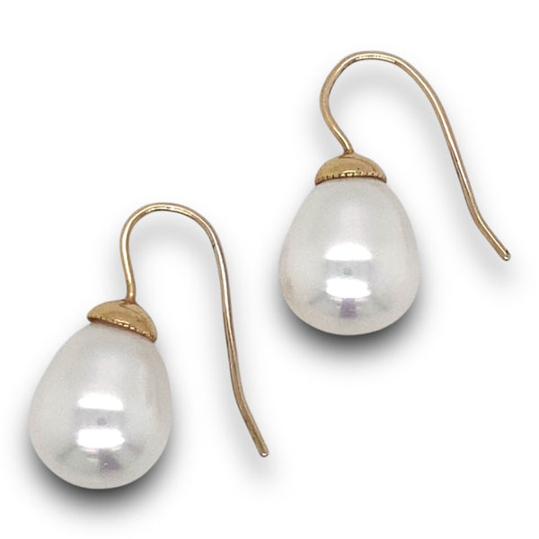 Edison Pearl Drop Earrings in 18 Carat Yellow Gold