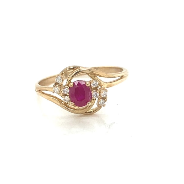 Vintage Inspired Natural Gemstone and Diamond Ring