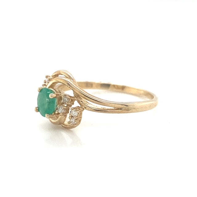 Vintage Inspired Natural Gemstone and Diamond Ring