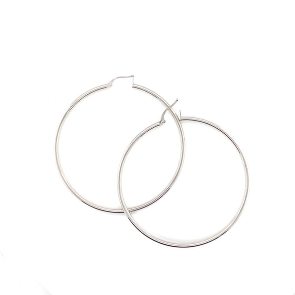 Large White Gold Hoops