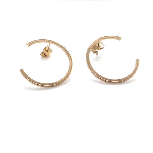 Yellow Gold "C" Style Earrings