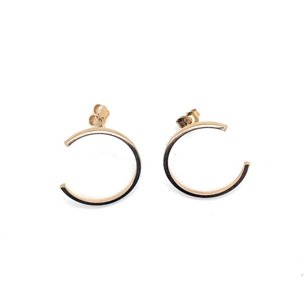 Yellow Gold "C" Style Earrings