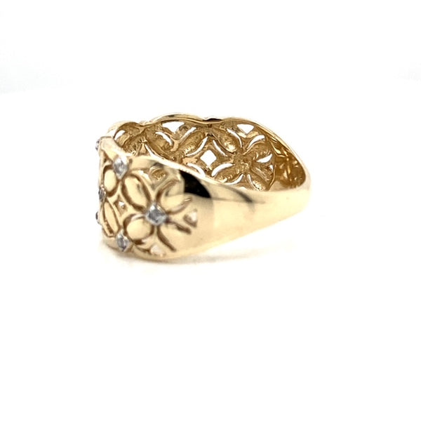 Two-Tone Art Deco Ring with Diamonds