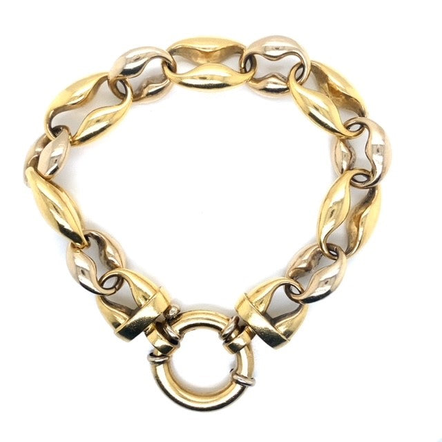 18 Carat Two Tone Gold Link Bracelet - Estate