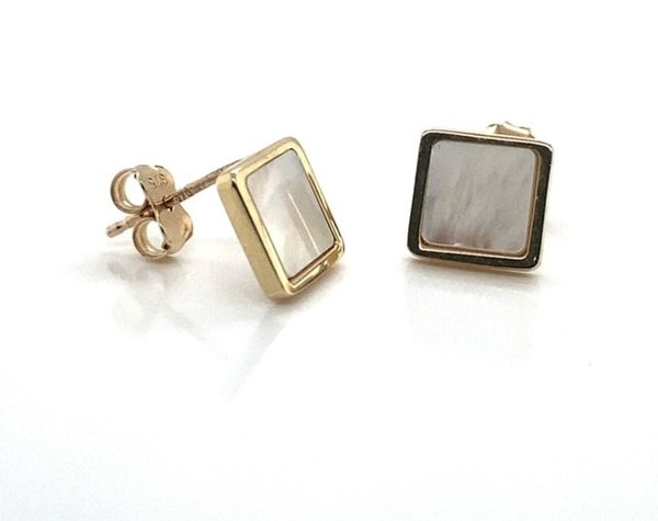 Square Mother of Pearl Stud Earrings