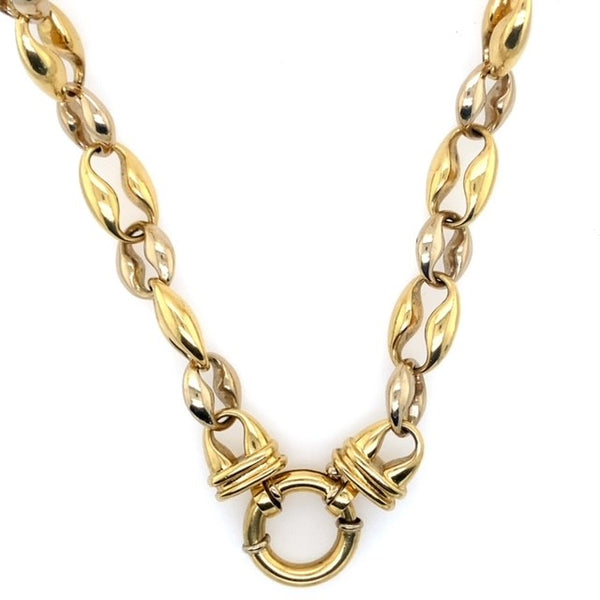 18 Carat Two Tone Gold Link Necklace - Estate