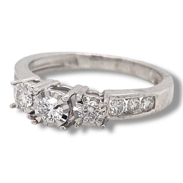 White Gold and Diamond Trilogy Ring