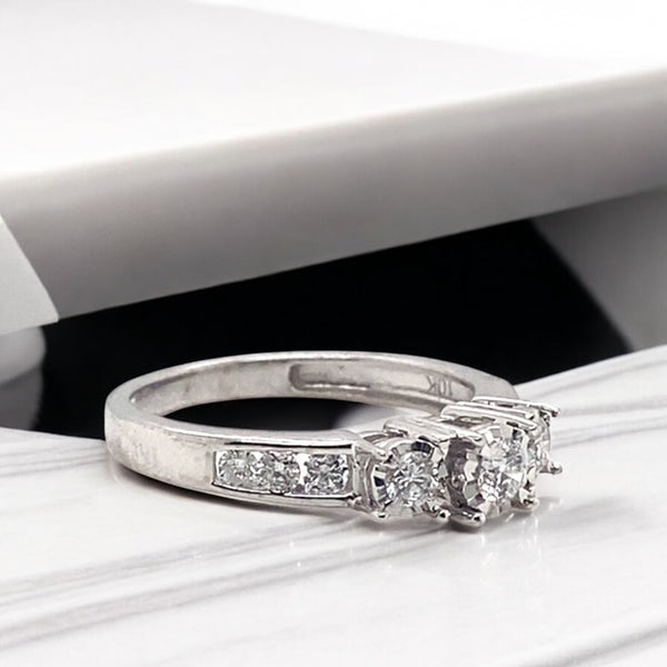White Gold and Diamond Trilogy Ring
