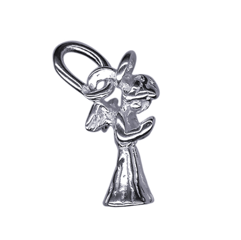 White Gold Tiny Angel Charm Pendant