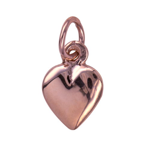 Rose Gold Puff Heart Charm Pendant