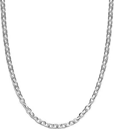 Sterling Silver Oval Cable Chain - 40-45cm