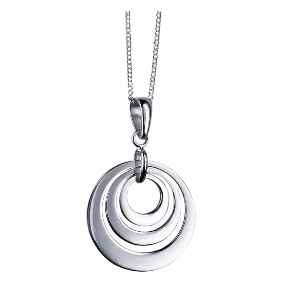 Sterling Silver Triple Disc Pendant with Chain