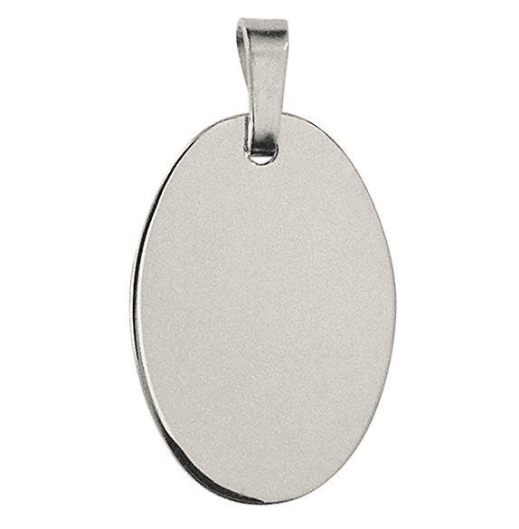 Fine Silver Oval Disc Engravable Pendant