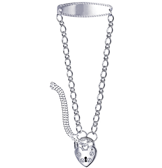 Sterling Silver ID Baby Bracelet with Padlock Heart Charm