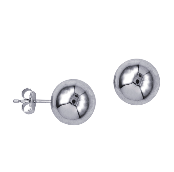 Sterling Silver Large 10mm Ball Studs