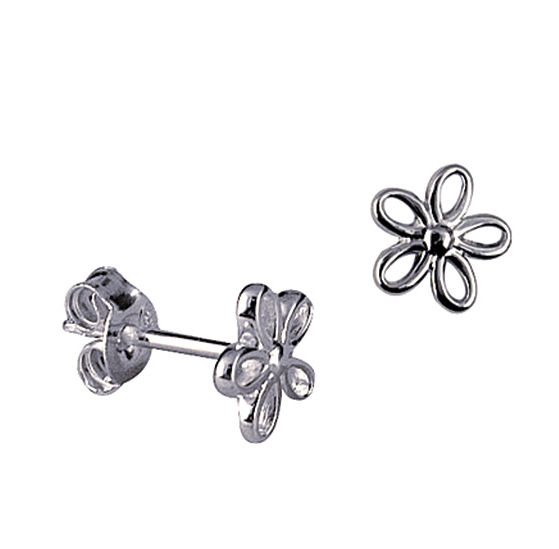 Sterling Silver Floral Studs