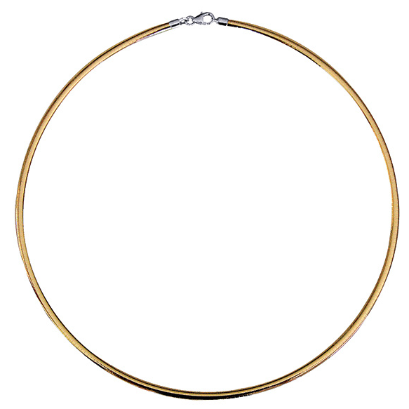 Two-Tone Yellow and White Gold Omega Necklet (Reversible) 42cm