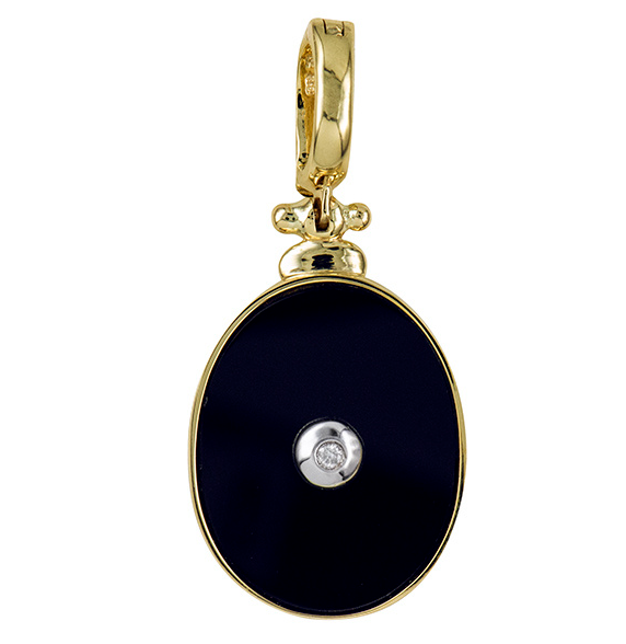 Onyx and Diamond Pendant/Enhancer