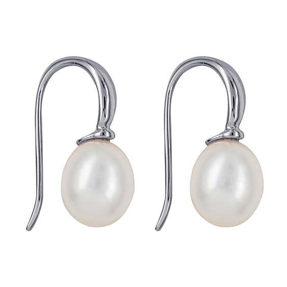 Oval Freshwater Pearl on Sterling Silver Earwire