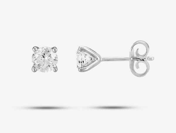 Diamond and White Gold Screwback Stud Earrings