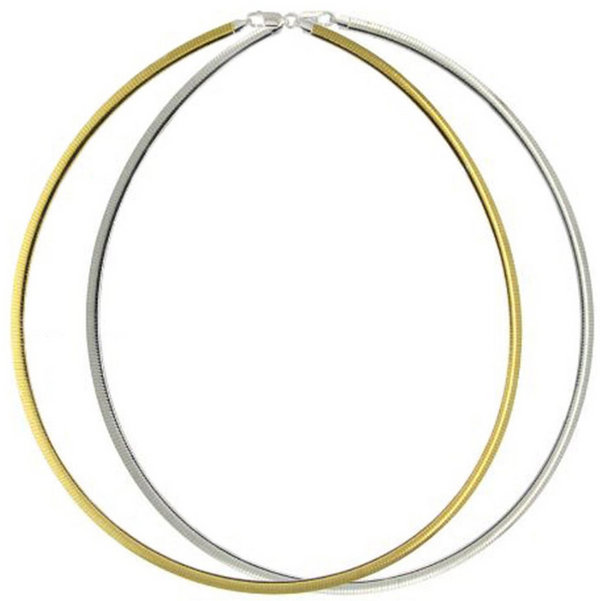 Two-Tone Yellow and White Gold Omega Necklet (Reversible) 42cm