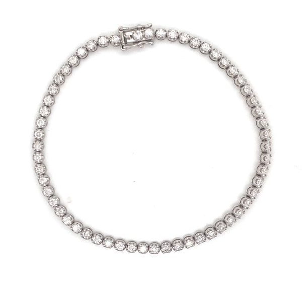 Diamond Tennis Bracelet Set in 18 Carat White Gold - Estate