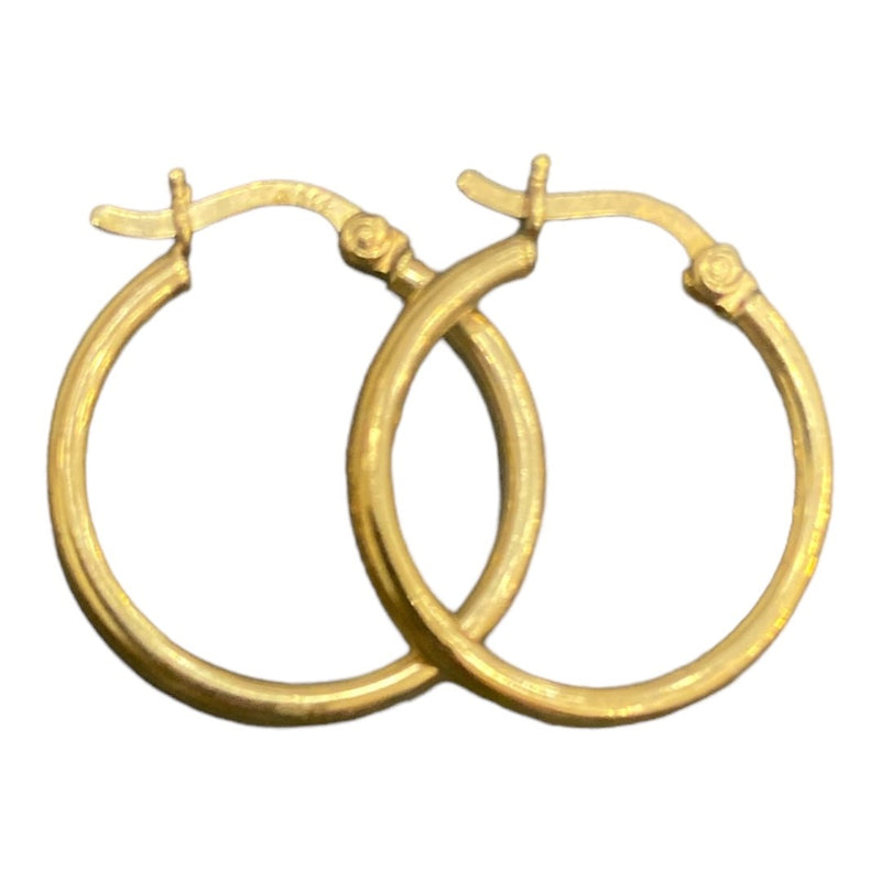 Yellow Gold Thin Plain Hoops - Estate