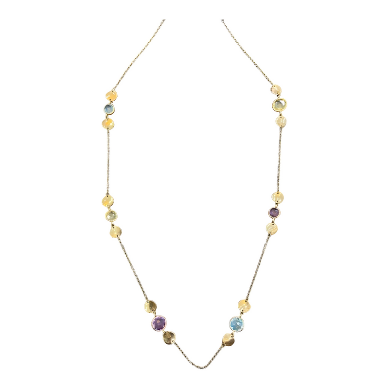 Yellow Gold and Genuine Gemstone Necklace