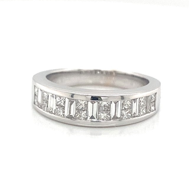 Princess and Baguette Cut Thick Diamond Ring