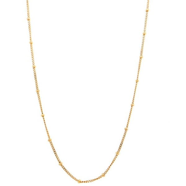 Yellow Gold Ball and Curb Chain - 42cm