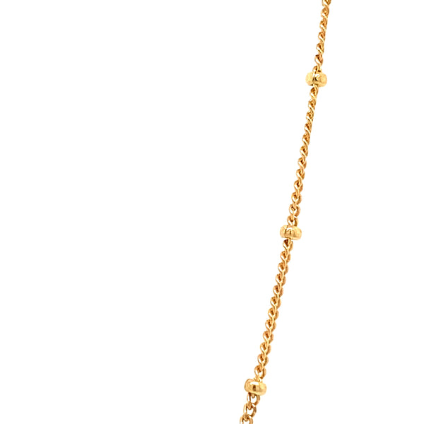 Yellow Gold Ball and Curb Chain - 42cm