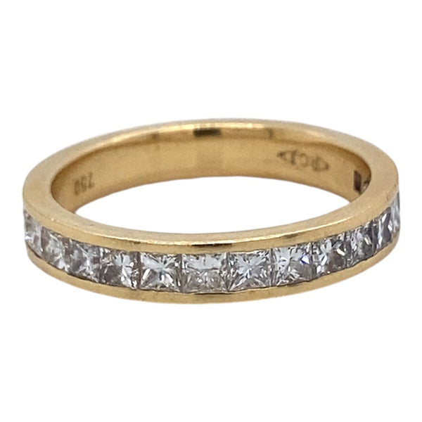 Channel Set Diamond Band Ring - 18ct Yellow Gold - ESTATE