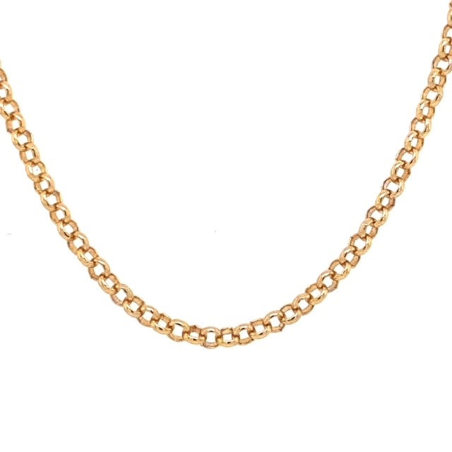 Yellow Gold Thin Belcher Chain - 55cm