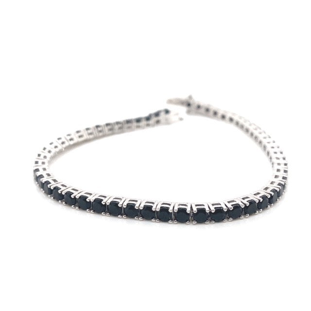 Sterling Silver and Coloured Cubic Zirconia Tennis Bracelet 17cm