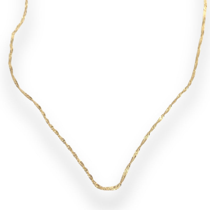 Yellow Gold Singapore Twist Chain - 45cm