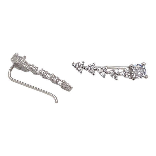 Cubic Zirconia Ear Climber Earrings