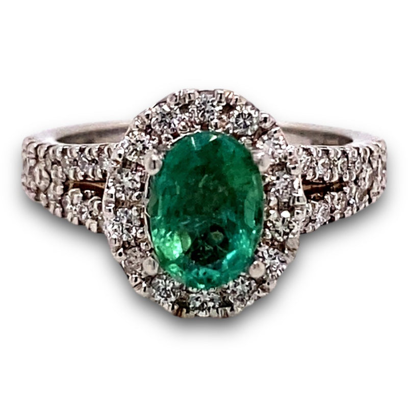 Oval Emerald and Diamond Ring