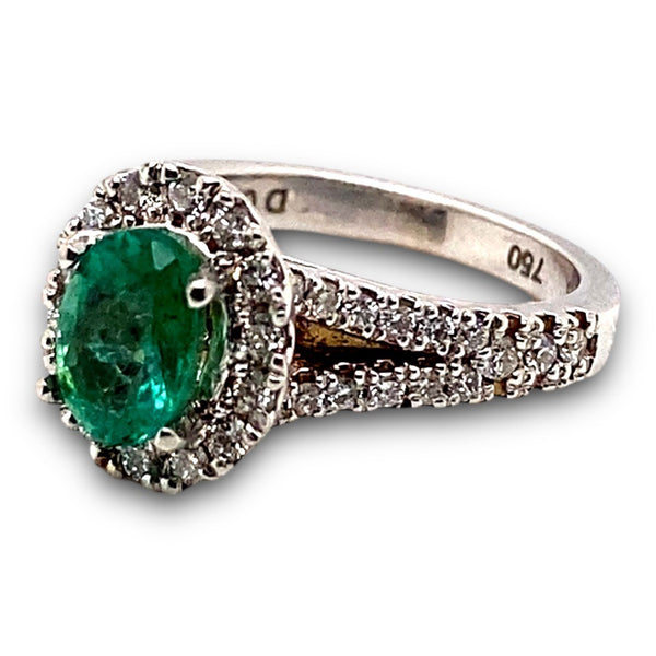 Oval Emerald and Diamond Ring