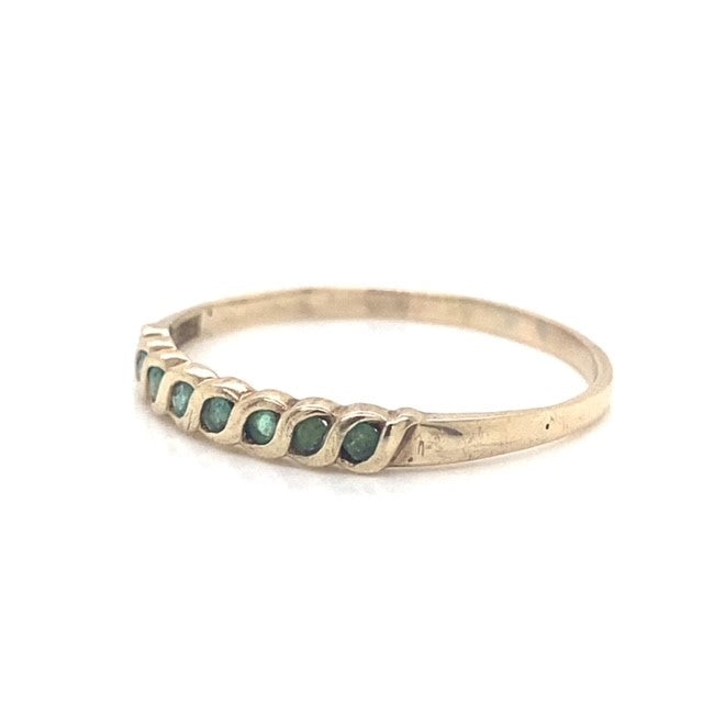 Braided Natural Emerald Band Ring - Estate