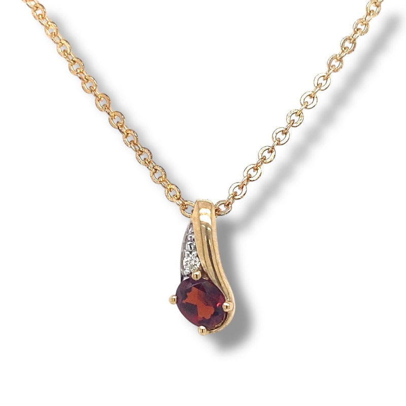 Art Deco Small Garnet and Diamond Pendant