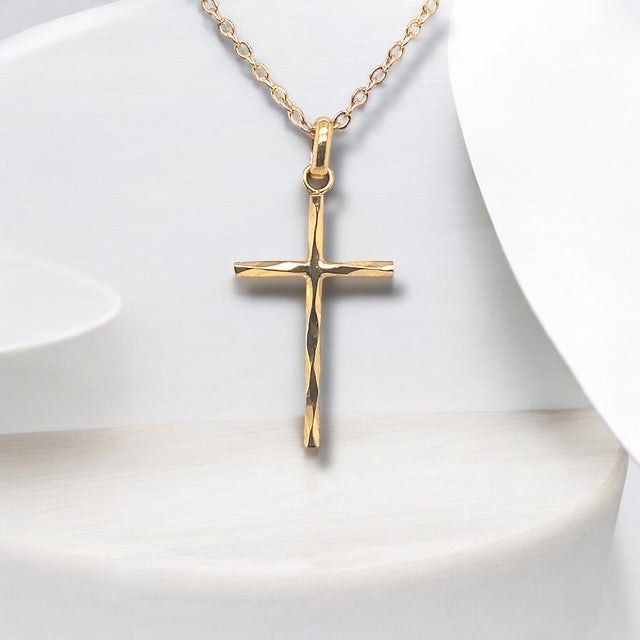 Wavy Thin Cross Pendant