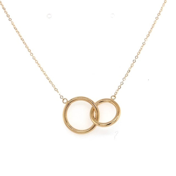 Yellow Gold Infinite Circles Necklace
