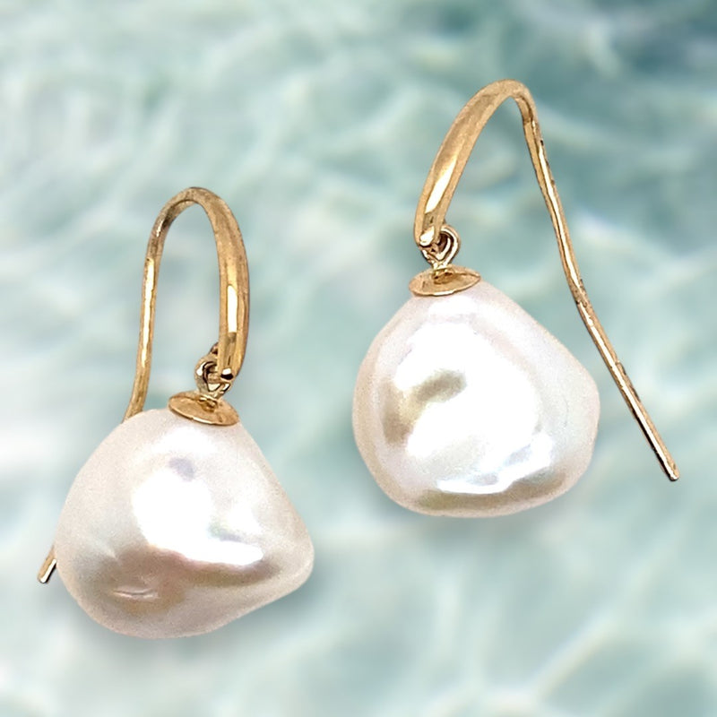 Natural Keshi Pearl Drop Earrings