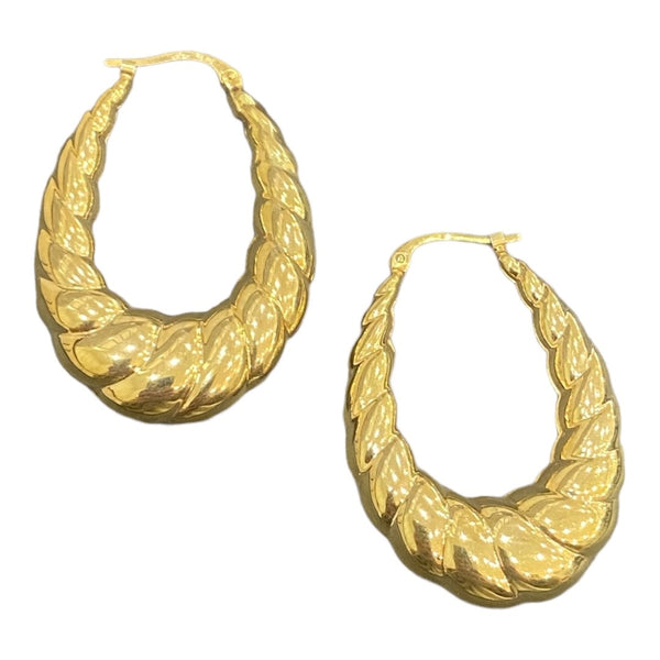 Large Oval Braided Hoop Earrings