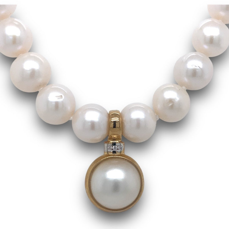 Mabe Pearl and Diamond Enhancer Pendant