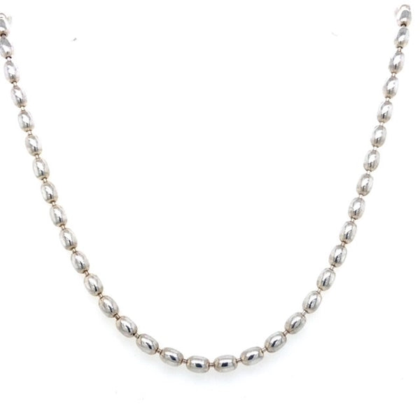 Sterling Silver Heavy Rice Chain - 45cm