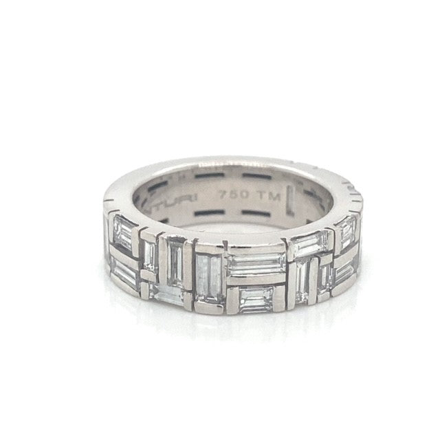 White Gold Art Deco Baguette Diamond Ring