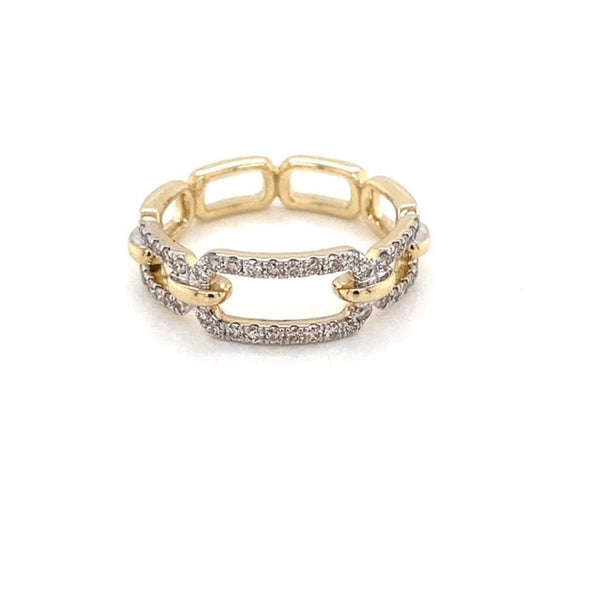 Chain Link Pave Diamond Ring