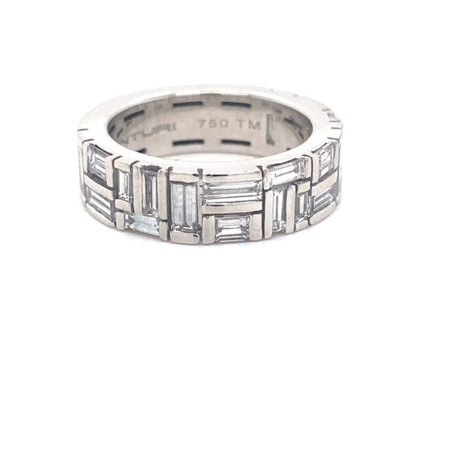 White Gold Art Deco Baguette Diamond Ring